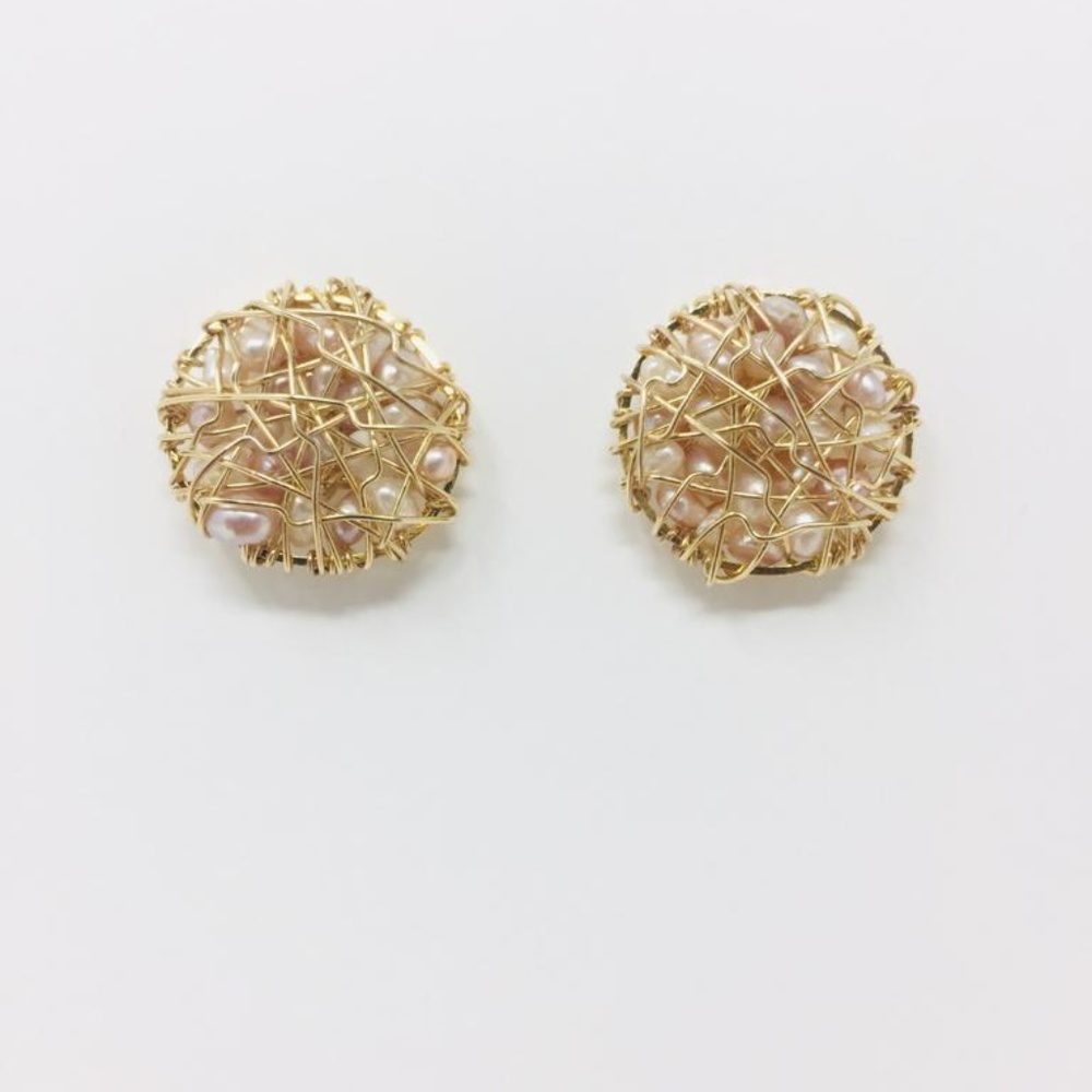 Bundle of 3 Round Mandala Pearl Earrings